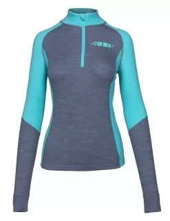 509 FZN Women's Merino Quarter Zip Shirt -Funky Motorcycle 509 fzn womens merino quarter zip shirt grey teal