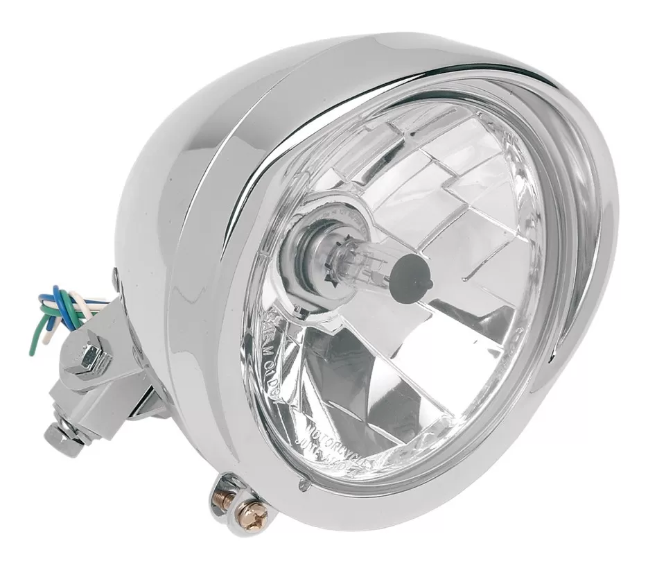 Drag Specialties 5 3/4" Diamond Style Bottom-Mount Headlight Assembly With Visor 2 Drag Specialties 5 3/4" Diamond Style Bottom-Mount Headlight Assembly With Visor - Image 2