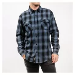 Fasthouse Saturday Night Special Flannel -Funky Motorcycle fasthouse saturday night special flannel dust blue black 2