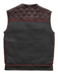 First Manufacturing Checker Vest -Funky Motorcycle first manufacturing checker vest black red 1