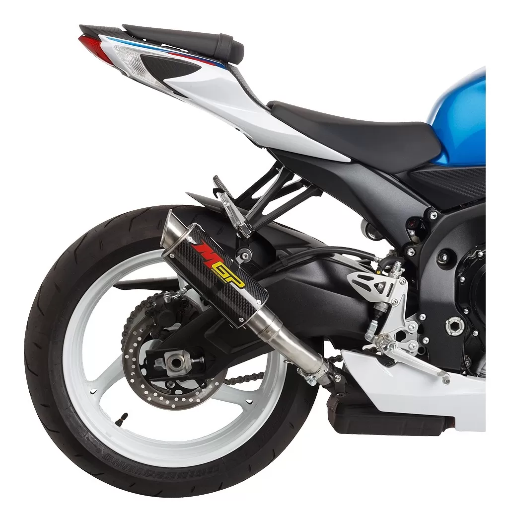 Hotbodies Racing MGP Slip-On Exhaust Suzuki GSXR 600 / GSXR 750 2011-2023 Carbon Fiber/Stainless [Previously Installed]
