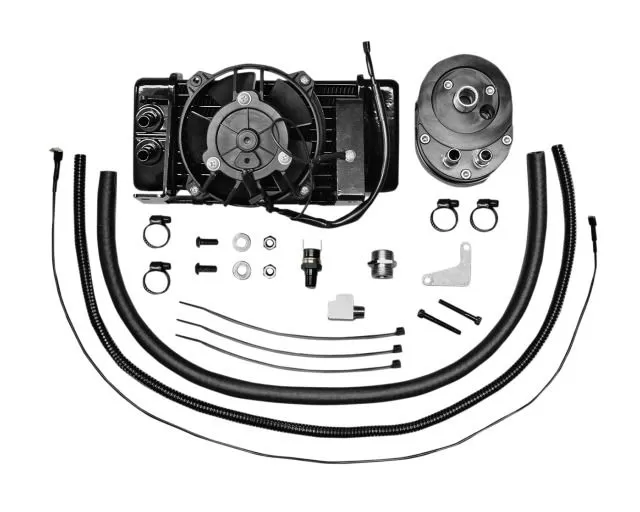 Jagg Horizontal Low Mount Fan Assisted Oil Cooler Kit For Harley Touring 2009-2016 2 Jagg Horizontal Low Mount Fan Assisted Oil Cooler Kit For Harley Touring 2009-2016 - Image 2