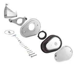 K&N Street Metal Flare Air Intake System For Harley 2017-2023 Mirror Aluminum [Previously Installed] -Funky Motorcycle kn street metal flare air intake system for harley20172021 mirror aluminum previously installed mirror aluminum 2