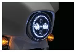 Kuryakyn Orbit Vision 7" LED Halo Headlight For Harley 1991-2023 -Funky Motorcycle kuryakyn orbit vision7 led halo headlight for harley19942017 2