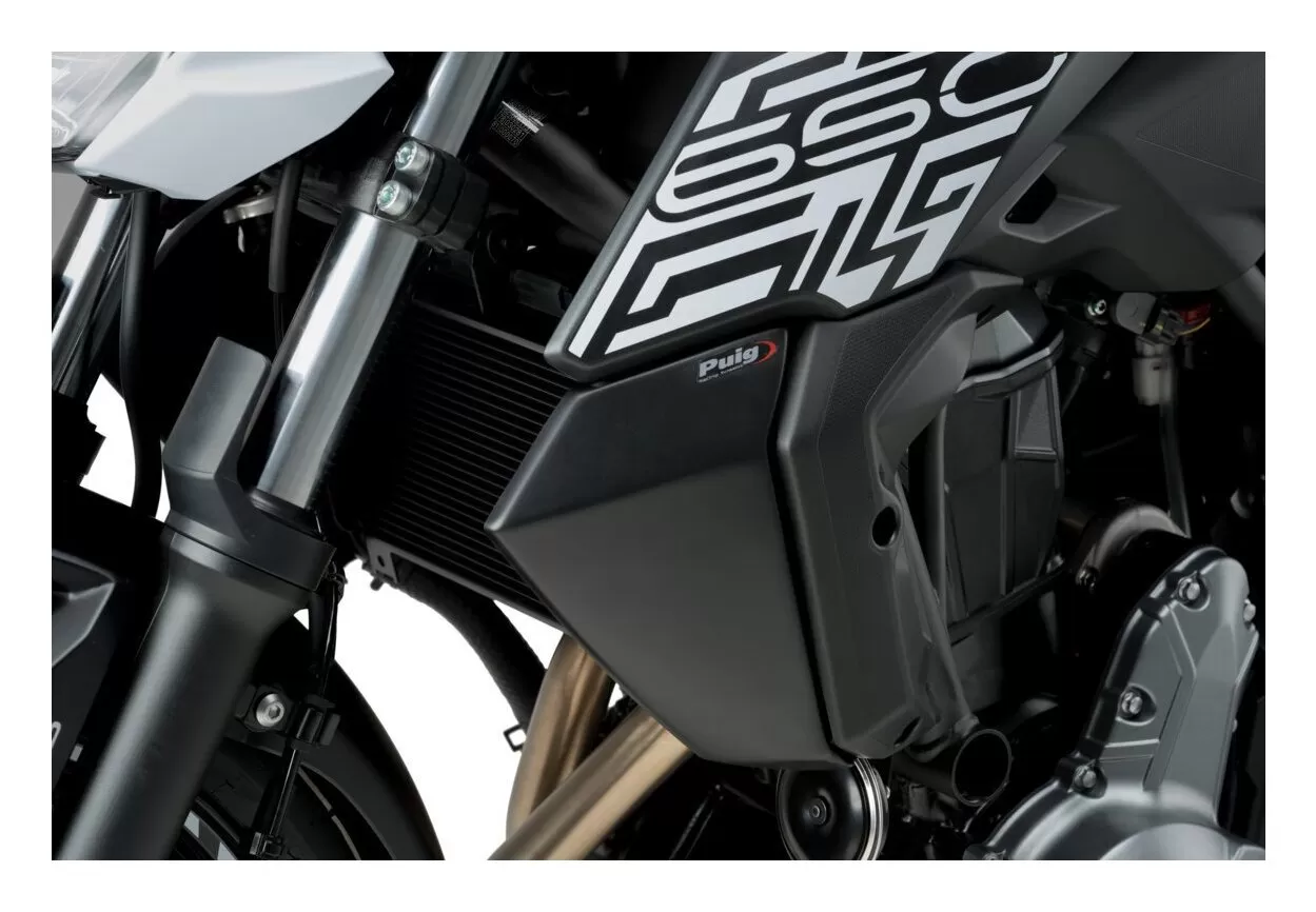Puig Radiator Side Covers Kawasaki Z650 2017-2019 Matte Black [Previously Installed]