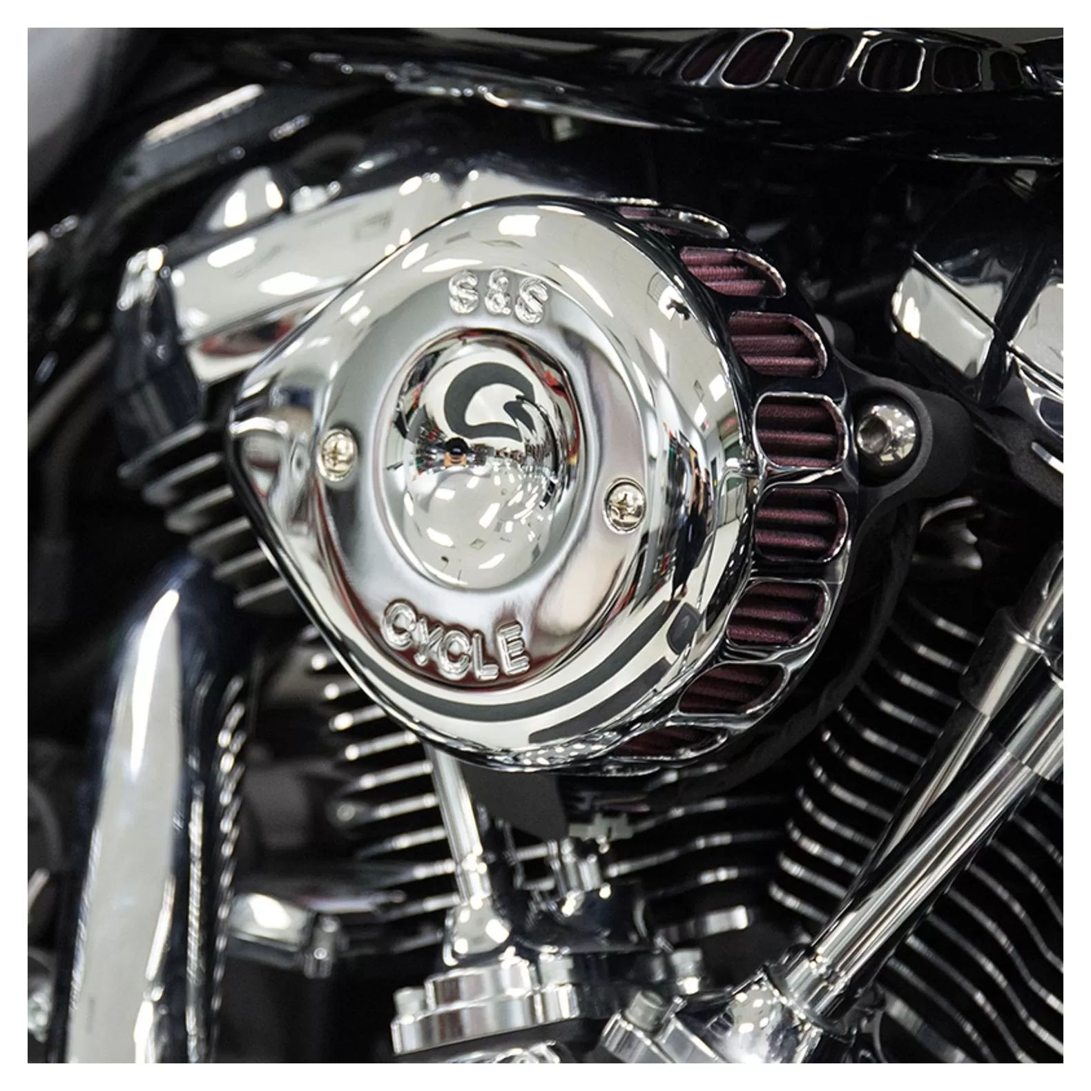 S&S Cycle Mini Teardrop Stealth Air Cleaner Cover 6 S&S Cycle Mini Teardrop Stealth Air Cleaner Cover - Image 6