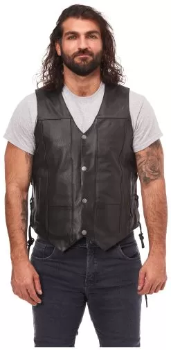 Street & Steel 2nd Amendment 2 Leather Vest 6 Street & Steel 2nd Amendment 2 Leather Vest -Funky Motorcycle street steel2nd amendment2 leather vest black 2