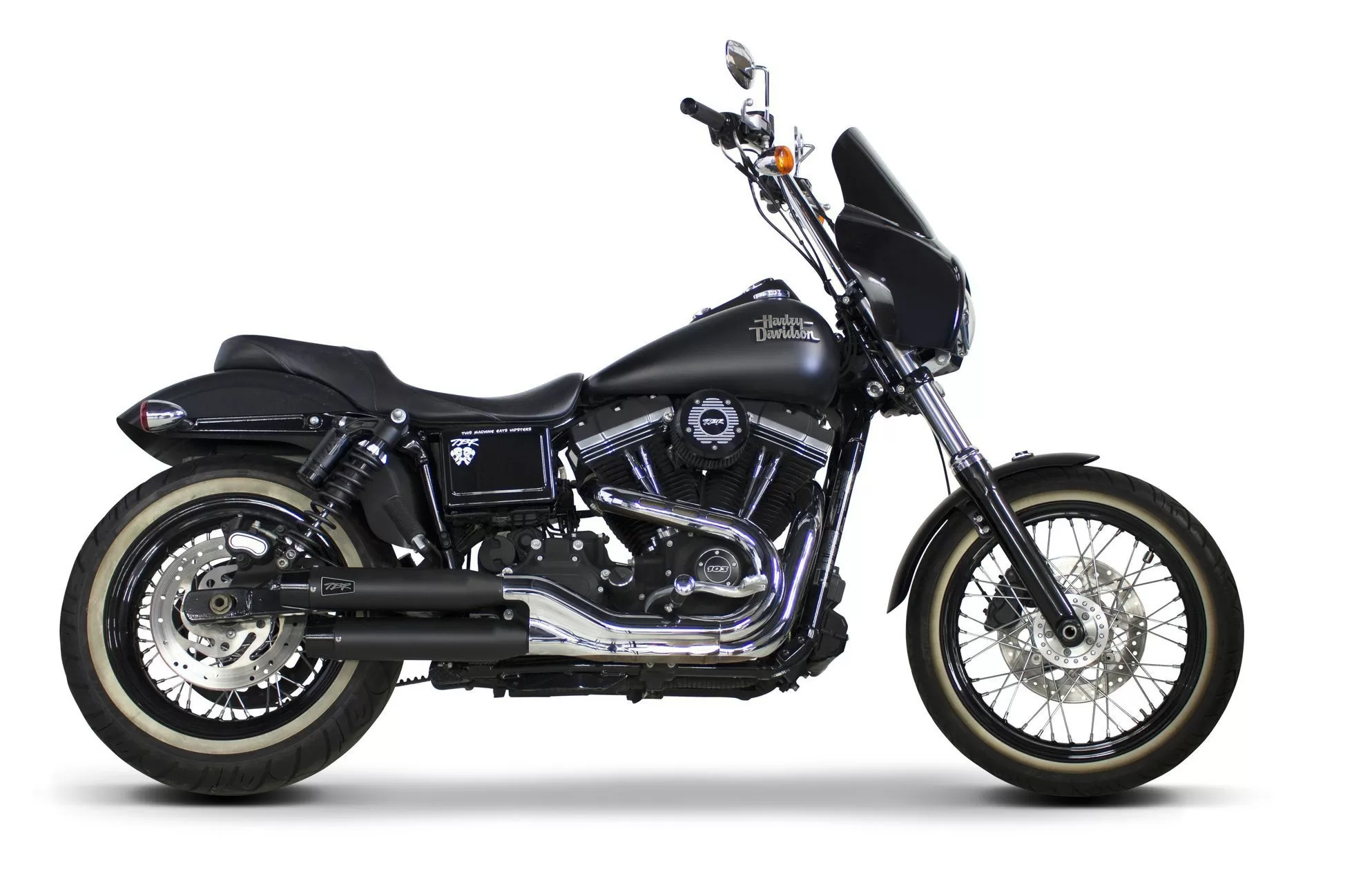 Two Brothers Shorty 3" Slip-On Mufflers For Harley 1991-2022 - Image 2