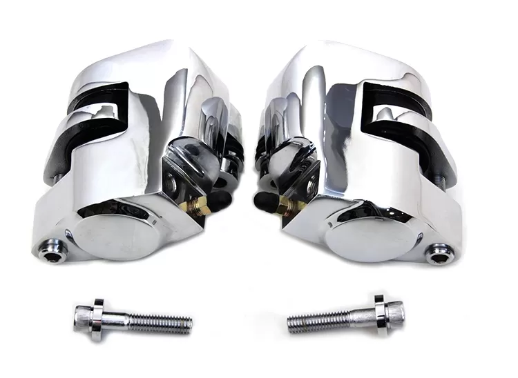 V-Twin Mfg. Chrome Front Caliper Set For Harley 1984-1999 1 V-Twin Mfg. Chrome Front Caliper Set For Harley 1984-1999