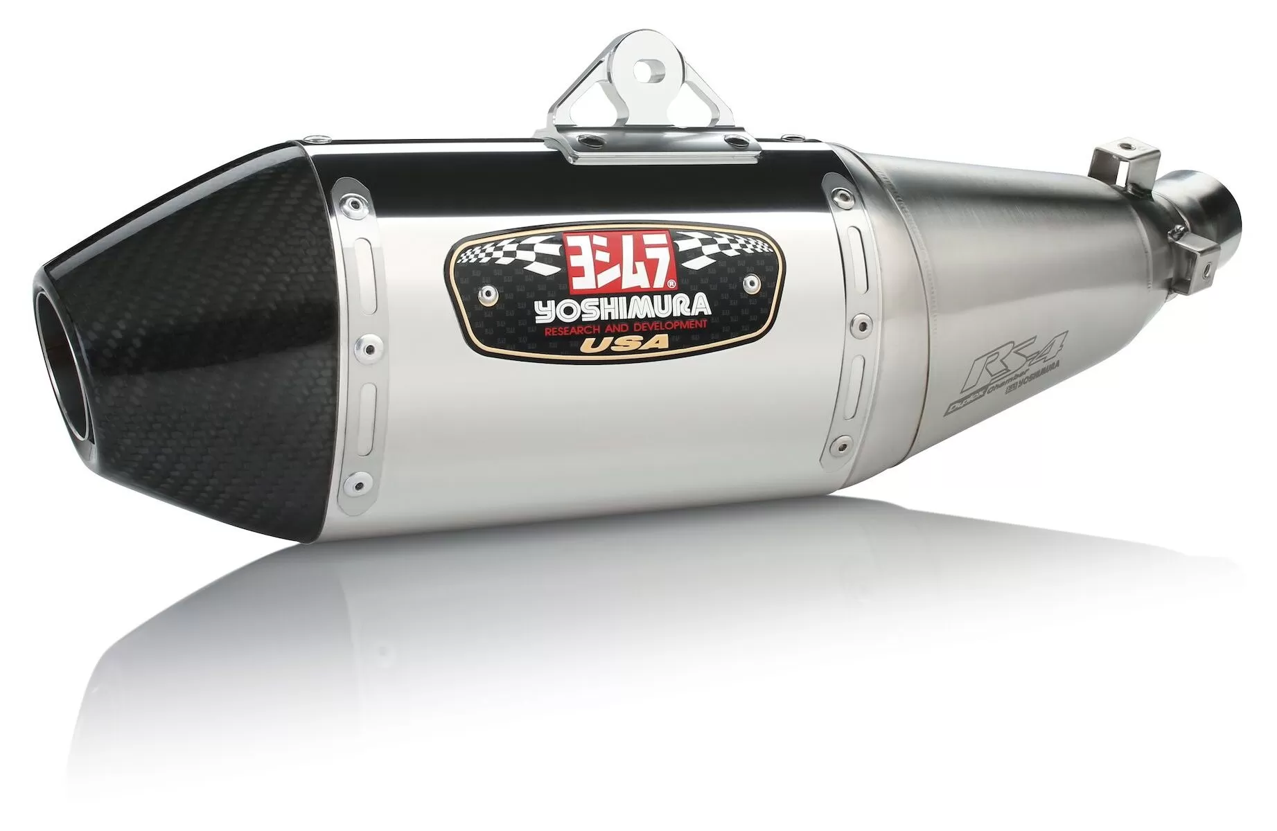 Yoshimura RS4 Street Slip-On Exhaust Kawasaki ZX6R / ZX636 2013-2018 Stainless Steel/Carbon Fiber [Previously Installed]